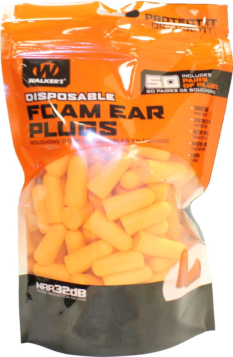 Walker's Passive Foam Ear Plug Pouch 50 Pairs , Orange - BeesActive Australia