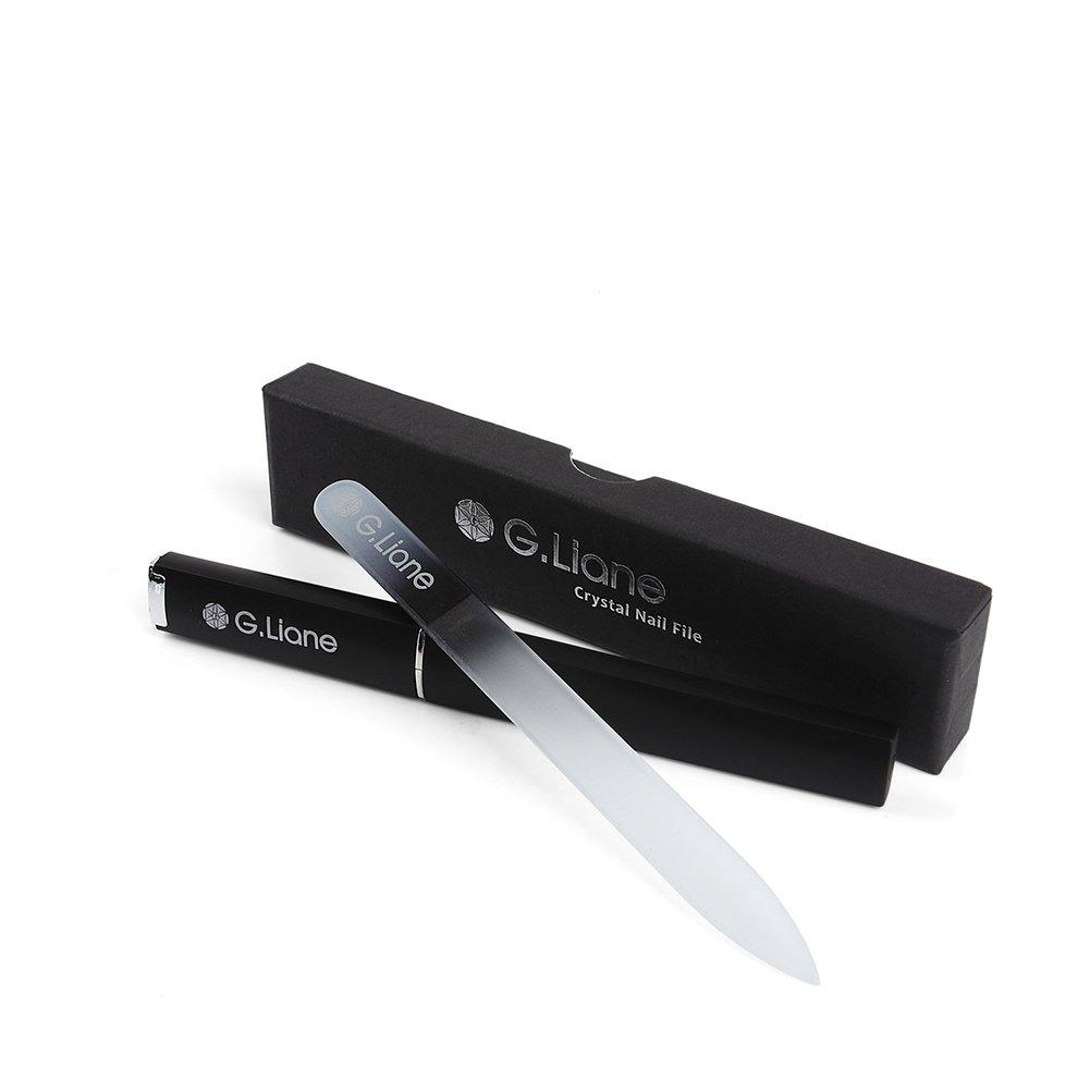 Crystal Glass Nail File - G.Liane Professional Double Sided Etched Crystal Nail File Set For Nail Art & Nail Care Alternative To Metal Nail files Emery Boards & Buffer (Rainbow Black). Rainbow Black - BeesActive Australia