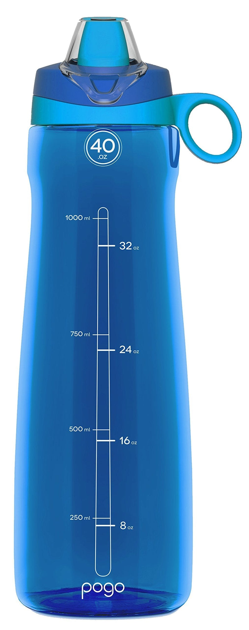 Pogo BPA-Free Tritan Plastic Water Bottle with Soft Straw 18 oz Blue - BeesActive Australia