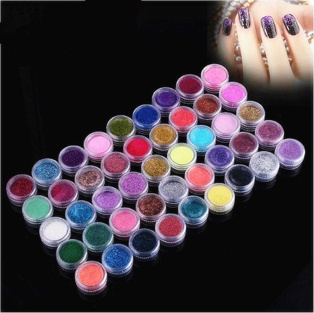 XICHEN 45 Pcs/Colors nail art glitter powder dust tips decoration Sets & Kits - BeesActive Australia