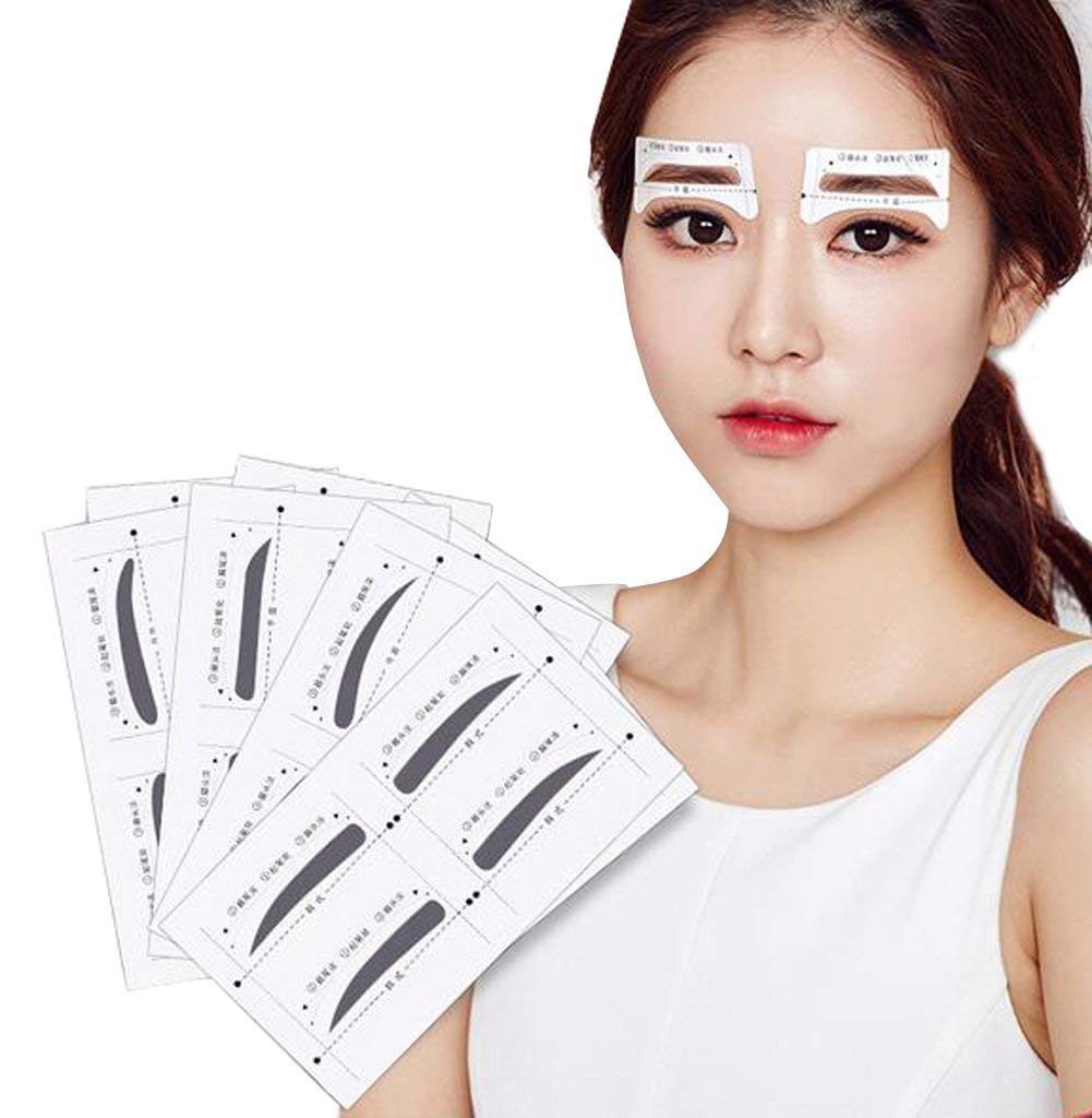 32pairs 4Styles Eyebrow Shaping Stencils Grooming Kit Makeup Shaper Set Template Tool DIY Beauty Tools Eyebrow Sticker for Women Girls and Ladies - BeesActive Australia