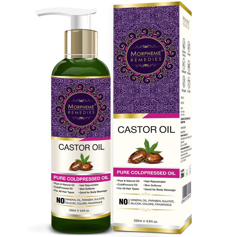 Morpheme Remedies Pure Cold Pressed Castor Oil For Hair & Skin Care, 200ml - BeesActive Australia