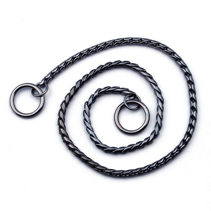 SGODA Dog Chain Collar Choke Pet Training Snake Collar with Heavy Links Black Length 24" 5mm - BeesActive Australia