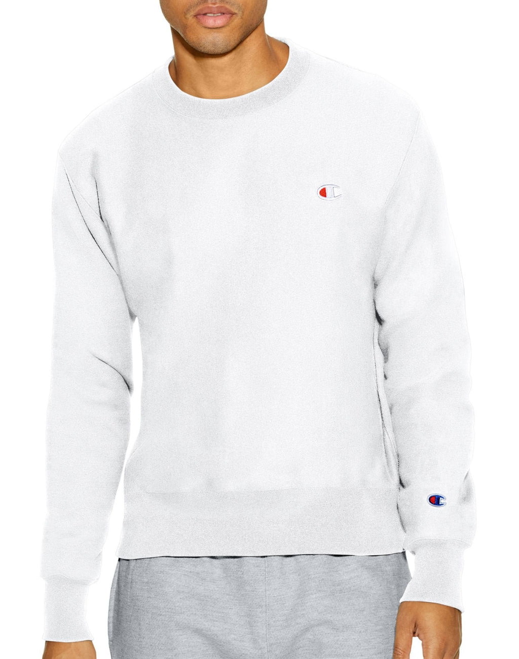 Champion Men's Reverse Weave Crew, Script Logo X-Small White-y06145 - BeesActive Australia