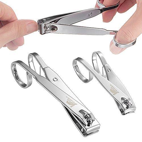 BIGWINNER Nail Clippers, EZ Comfort Grip Nail Clipper, Sharp Stainless Steel Blade Toenail Clippers Set of 2 (Small and Large) - BeesActive Australia