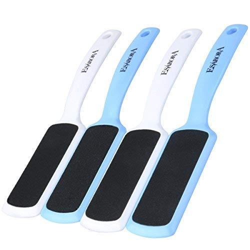 Foot Scrubber Foot File Callus Remover, ESARORA Double-Sided Pedicure Tools Foot Care Pedicure to Remove Hard Skin (Pack of 4) blue+white - BeesActive Australia