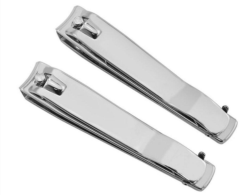 2PCS Stainless Steel Nail Clippers With File- Fingernails Toenails Cutter Big Toe Nail Cleaner Cutting Tools(Silver) - BeesActive Australia