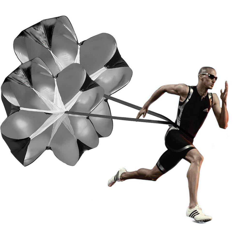 [AUSTRALIA] - KUYOU Running Speed Training, 2 Umbrella Speed Chute 56 Inch Running Parachute Soccer Training for Weight Bearing Running and Fitness Core Strength Training 