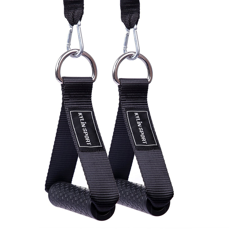 KYLIN SPORT Upgraded Cable Machine Attachments Resistance Bands Handles Grips Fitness Strap Stirrup Handle Cable Attachment Silicon Grip with Solid ABS Cores - BeesActive Australia