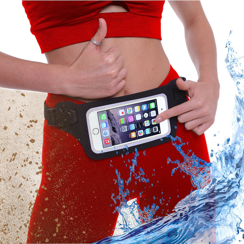 [AUSTRALIA] - New Waterproof Running Swimming Belt Fanny Pack for iPhone 6 7 8 X 11 12 Plus & Android Samsung - W/Touchscreen Cover - IPX8 Rated Dry Waist Bag Pouch for OCR, Ski, Beach, Pool, Kayaking, Rafting and more! 