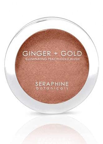Seraphine Botanicals Ginger + Gold Illuminating Peach Frosting Blush - Vegan Cheek Color 0.11 oz - BeesActive Australia