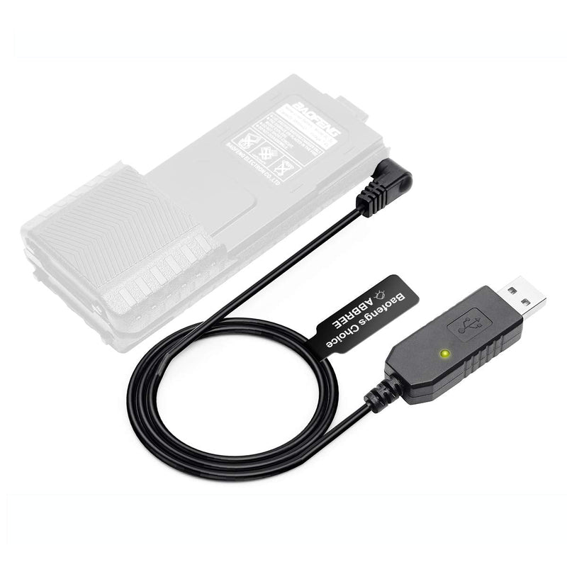 Baofeng 2.5mm USB Charger Cable with Indicator Light for BaoFeng UV-5R UV-82 3800mAh Battery UV-S9/9S Two Way Radio - BeesActive Australia