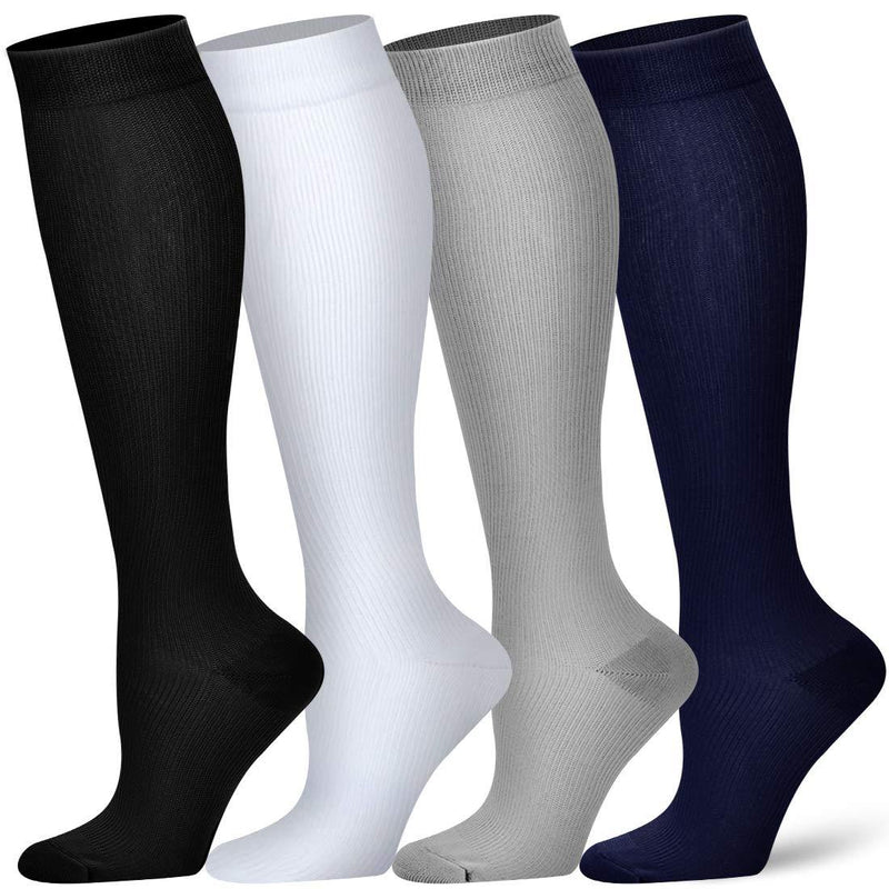 Compression Socks for Women and Men - Best Athletic,Circulation & Recovery B-4 Pairs-01 L/XL(US Women8-15.5/US Men8-14) - BeesActive Australia