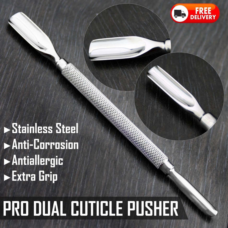 Stainless Steel Made Dual Cuticle Pusher for Finger Nails.Perfect Tool To Keep Your Nails Healthy,Strong & Pretty.Unisex - BeesActive Australia