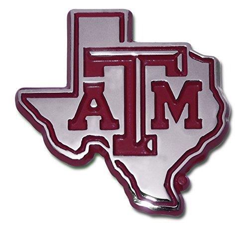 Texas A&M Aggies METAL Auto Emblem with Maroon Trim in Shape of Texas - BeesActive Australia