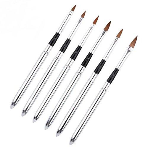 Yimart 6Pcs Acrylic Nail Art Brushes UV Gel Carved Carving Pen No. 2/4/6/8/10/12 - BeesActive Australia