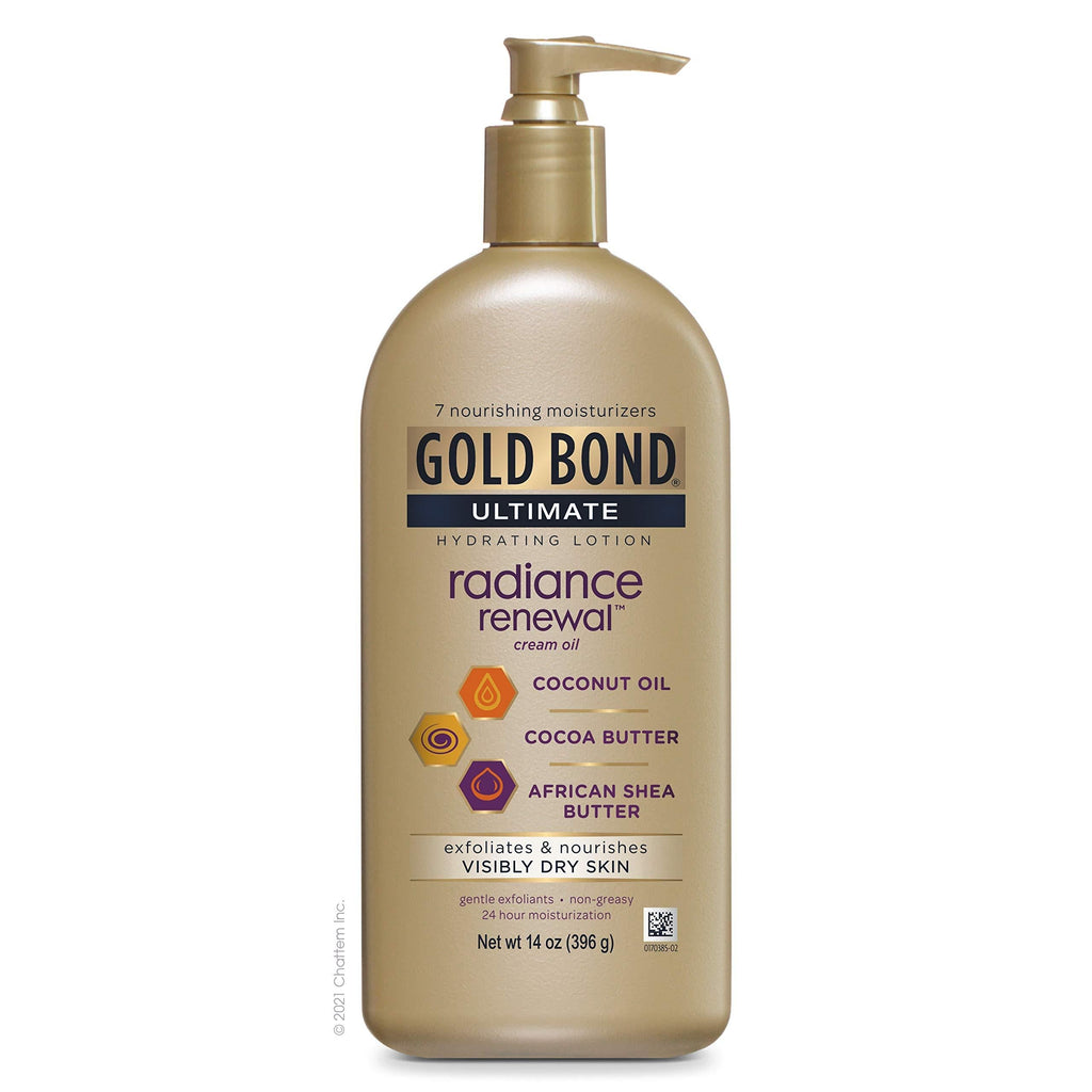 Gold Bond Ultimate 1 Count Radiance Renewal, COCONUT OIL, SHEA BUTTER & COCOA BUTTER, 14 Oz 14 Ounce (Pack of 1) - BeesActive Australia