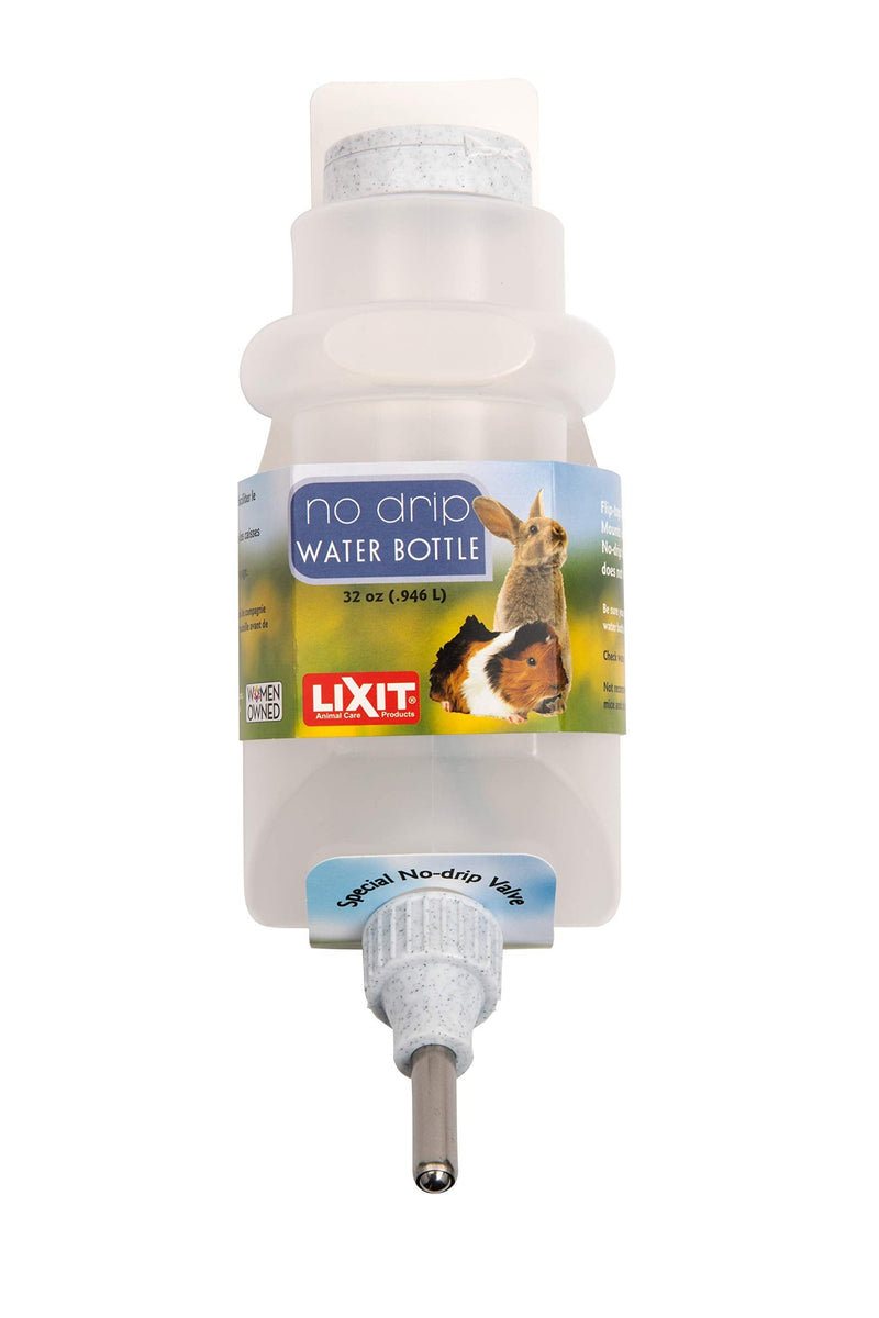 Lixit Top Fill No Drip Water Bottles for Rabbits, Ferrets, Hamsters, Guinea Pigs, Rats, Chinchillas and Other Small Animals 32oz Clear - BeesActive Australia