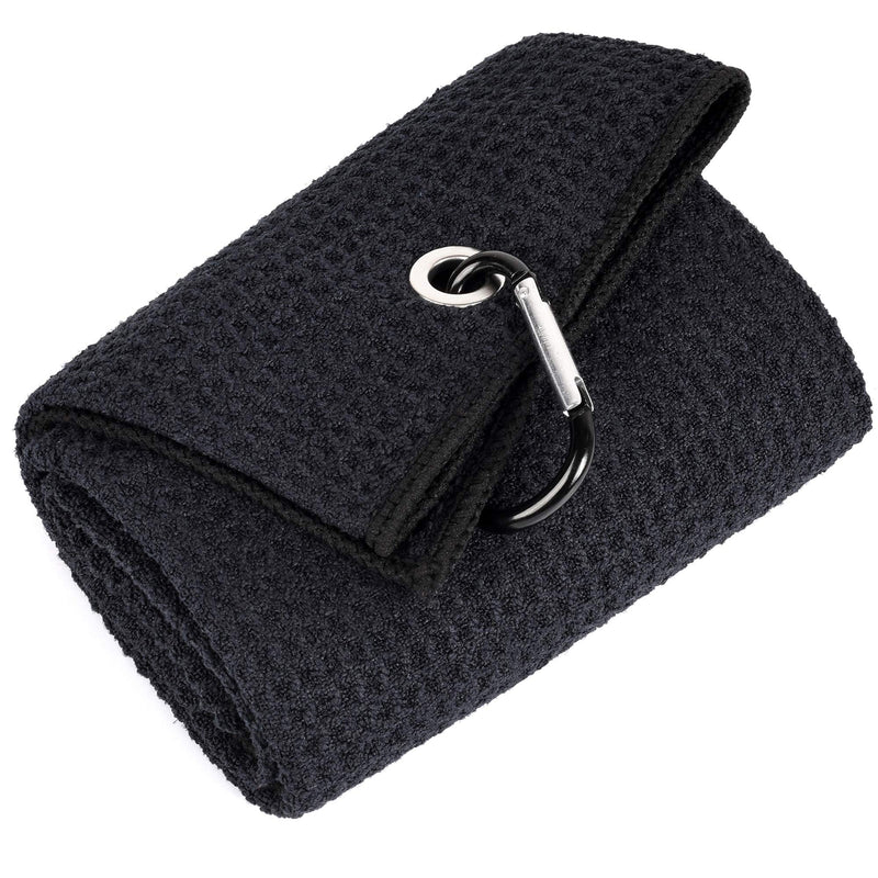 Mile High Life Tri-fold Golf Towel | Premium Microfiber Fabric | Waffle Pattern | Heavy Duty Carabiner Clip | 14 Color Options - BeesActive Australia