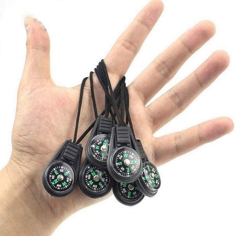 SPYSEE Mini Survival Compass Pack of 10 - Outdoor Camping Hiking Pocket Compass Liquid Filled Mini Compass for Paracord Bracelet Necklace Key Chain - BeesActive Australia