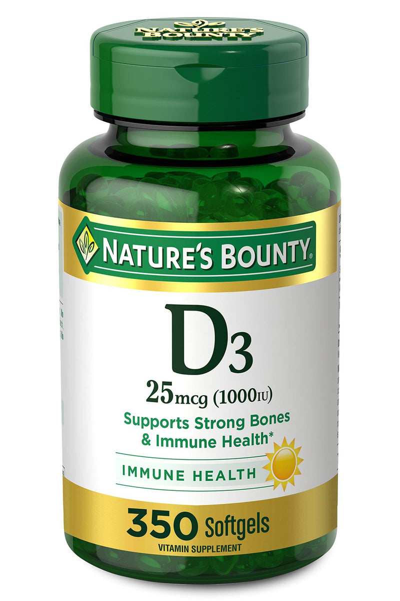 Nature's Bounty Vitamin D3 1000 IU Softgels, 350 Count - BeesActive Australia