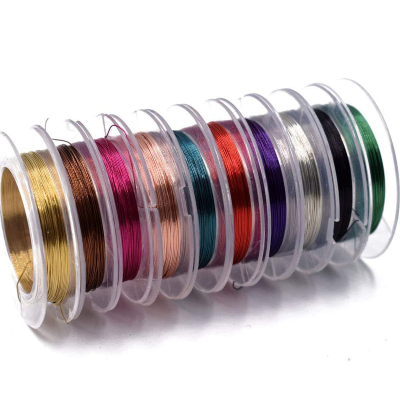 [AUSTRALIA] - Phecda Sport 10pcs Assorted Colors 0.3MM Copper Wire Fly Tying Materials Fly Fishing Handmade Materials for Larve Nymph Streamer 10pcs Mixed Colors-transparent 