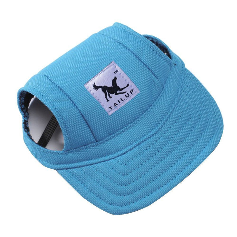 Haikaji Dog Hat,Dog Sunscreen Hat Baseball Cap Outdoor Sports Hat with Ear Holes Chin Strap Adjustable Hat for Small and Medium Dog Large Dogs Blue - BeesActive Australia