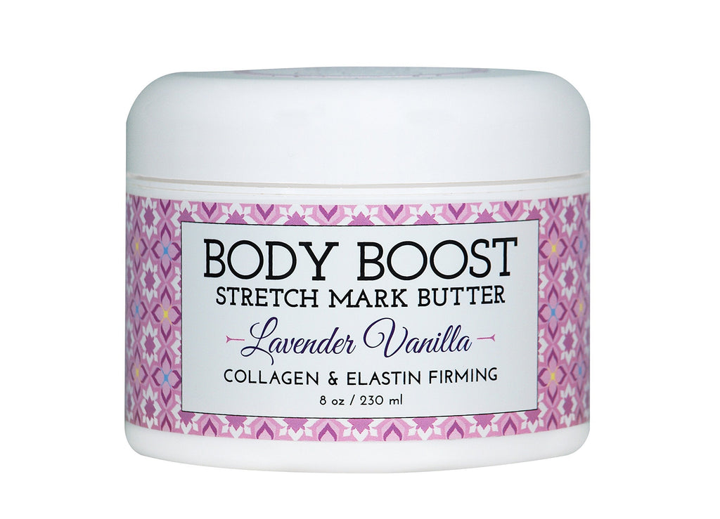 Body Boost Lavender Vanilla Stretch Mark Butter 8 oz.- Treat Stretch Marks and Scars- Pregnancy and Nursing Safe- with Shea Butter - BeesActive Australia