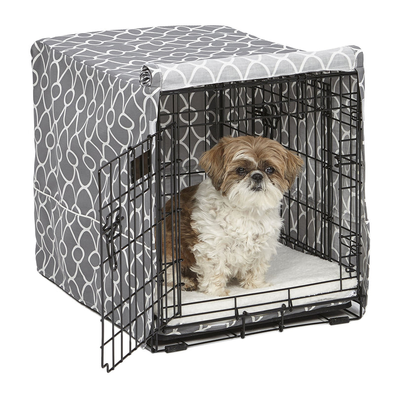 Midwest Dog Crate Cover, Privacy Dog Crate Cover Fits Midwest Dog Crates Gray Geometric Pattern 24-Inch - BeesActive Australia