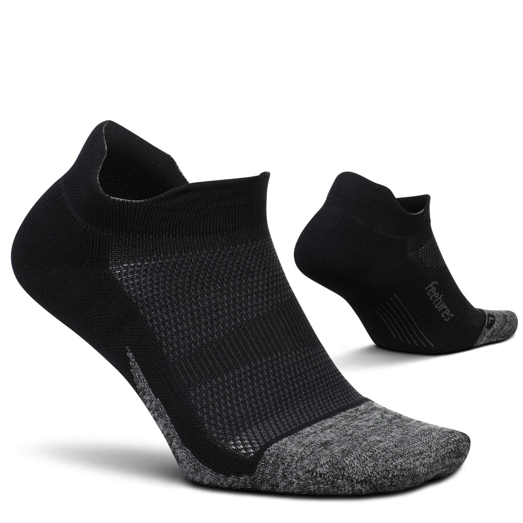 [AUSTRALIA] - Feetures Unisex Elite Light Cushion No Show Tab Sock Solid Medium Black 