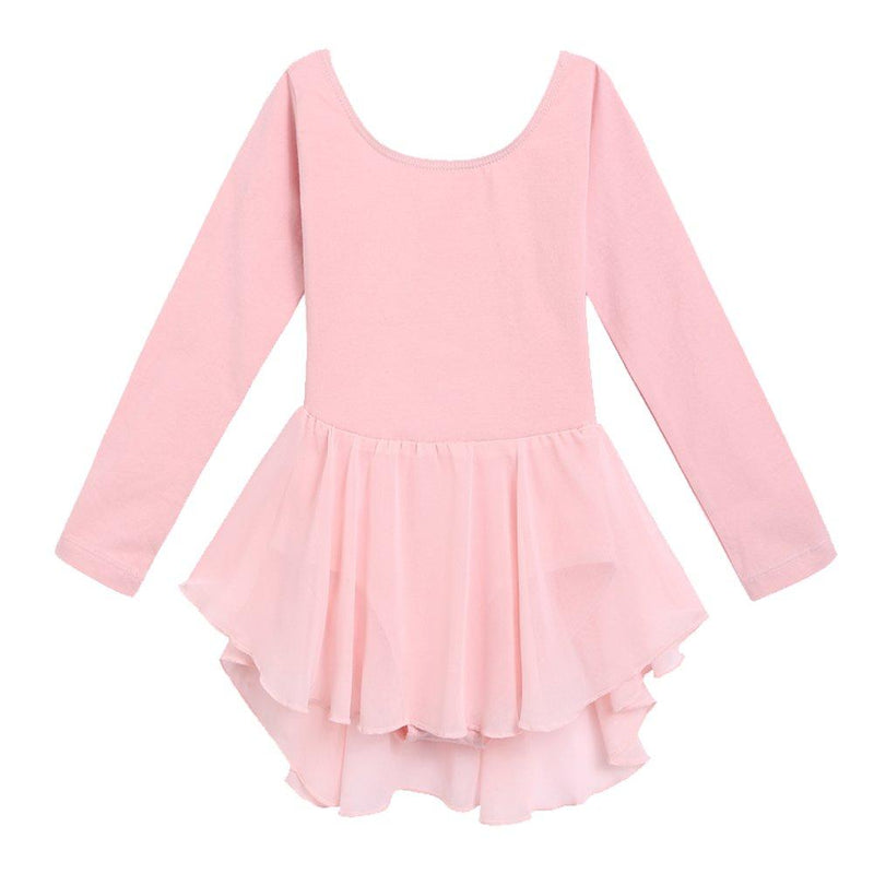 [AUSTRALIA] - Arshiner Kids Girls Classic Long Sleeve Leotard Dance Ballet Dress Light Pink 3-4T 