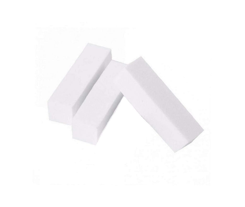 3PCS White Square Sponge Nail File Art Buffer Buffing Sanding Block Grit Manicure Polisher Pedicure Nail Tool For Fingernails Toenails - BeesActive Australia