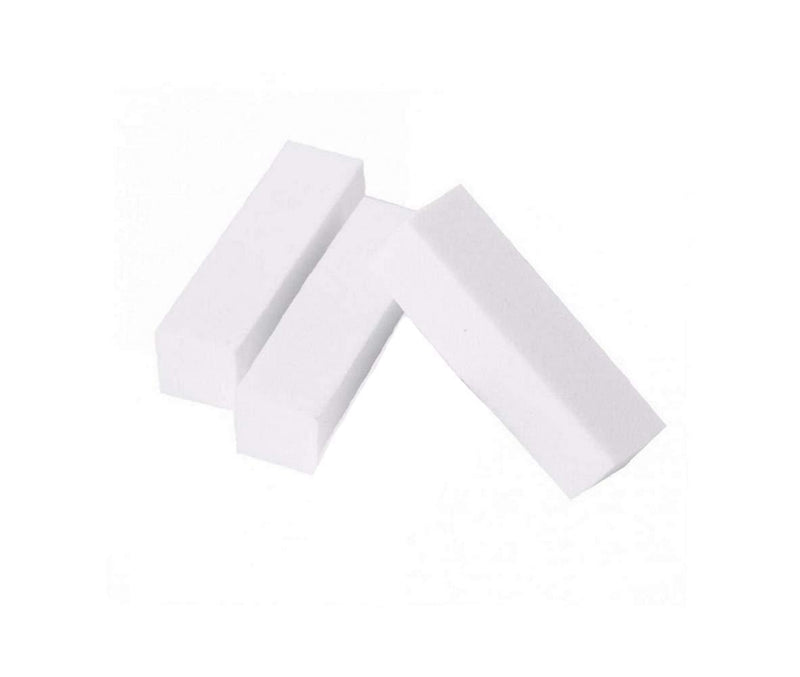 3PCS White Square Sponge Nail File Art Buffer Buffing Sanding Block Grit Manicure Polisher Pedicure Nail Tool For Fingernails Toenails - BeesActive Australia