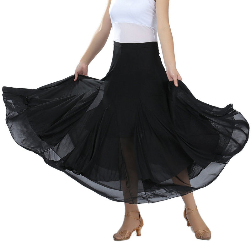 [AUSTRALIA] - Whitewed Ladies Ballroom Waltz Halloween Dance Team Practice Costumes Skirts One Size Black 