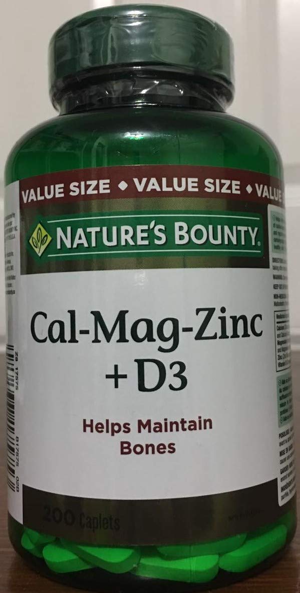 Nature's Bounty Calcium Magnesium Zinc with Vitamin D3, 200 Caplets (Packaging May Vary) - BeesActive Australia