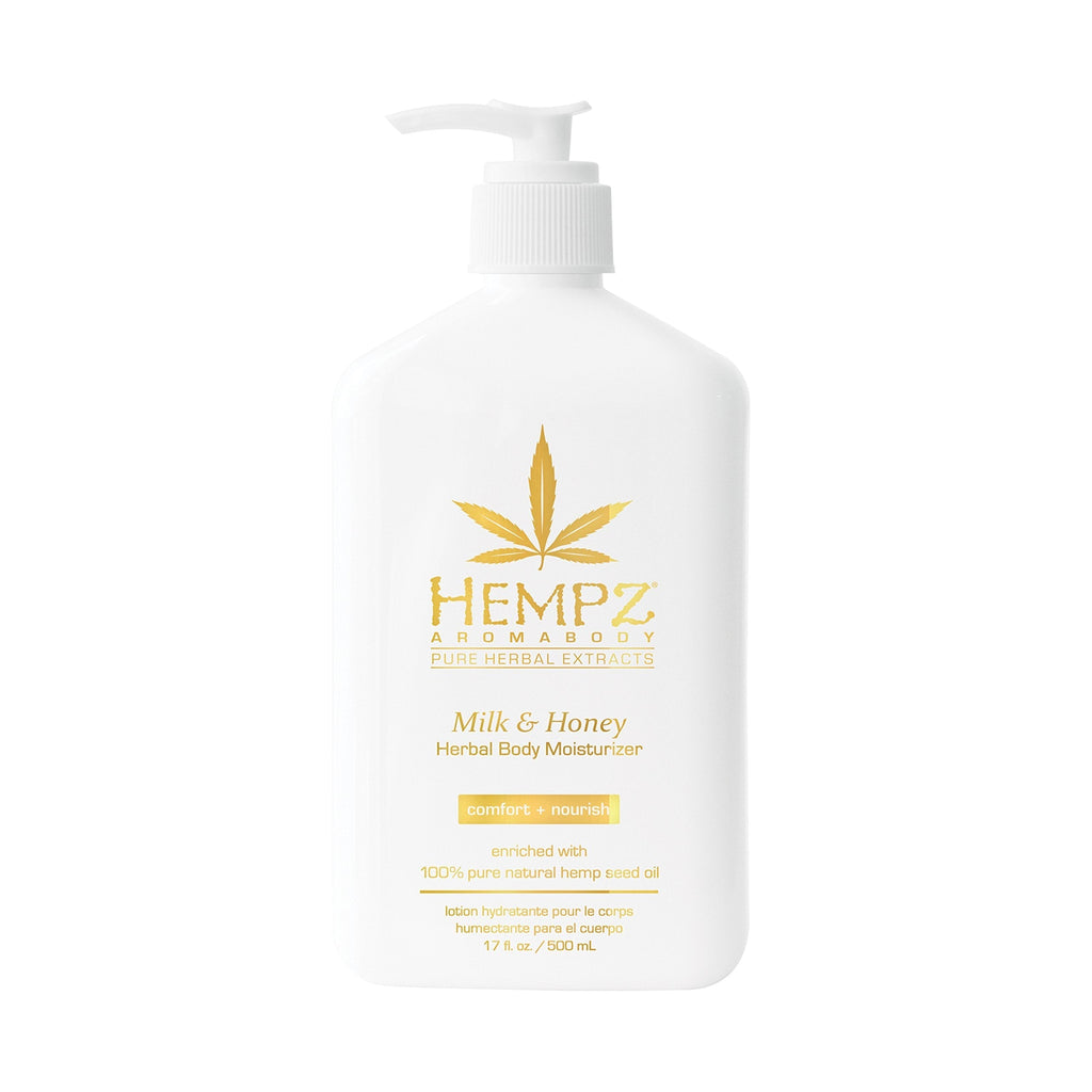 Hempz Milk & Honey Herbal Body Moisturizer with Jojoba Seed, Cocoa Butter, 17 oz. - Fragranced, Everyday Body Lotion with Agave Extract to Hydrate Sensitive Skin - Premium Skin Care Products 17 Fl Oz (Pack of 1) - BeesActive Australia