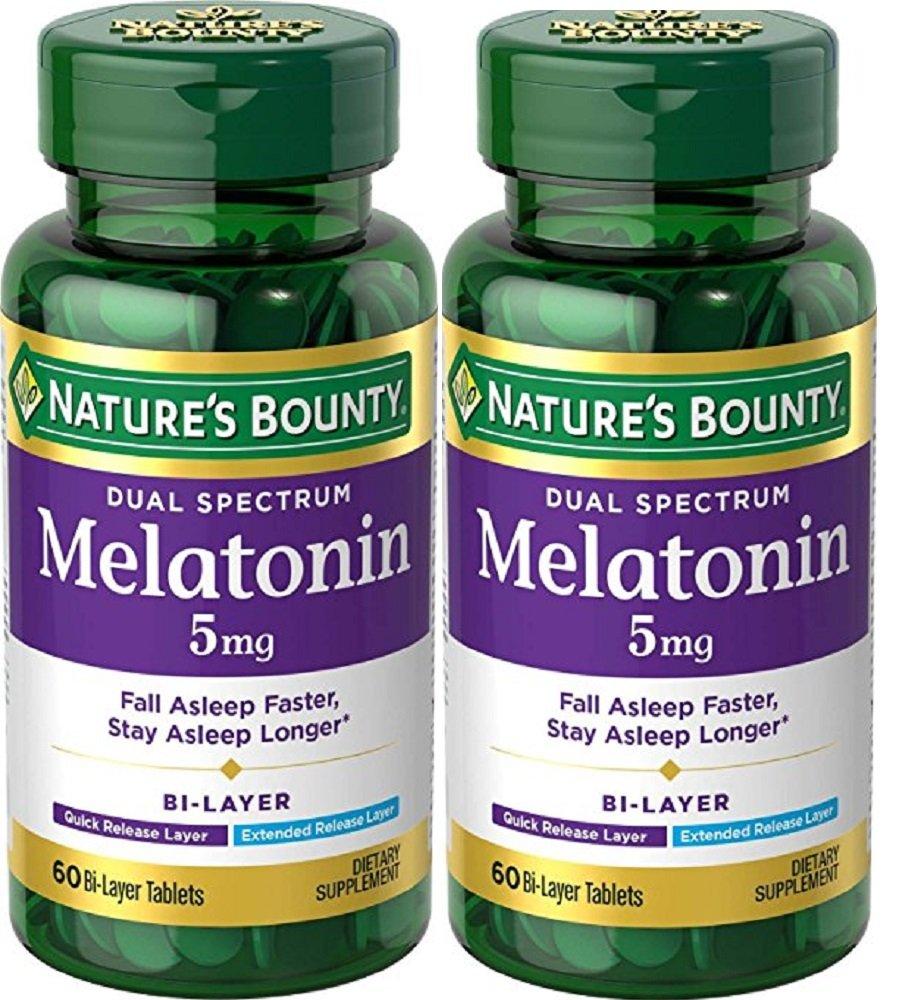 NB Dual Spectrum Melatonin 5 mg Bi-Layer 60ct ~ 2 Bottles Dietary Supplement - BeesActive Australia