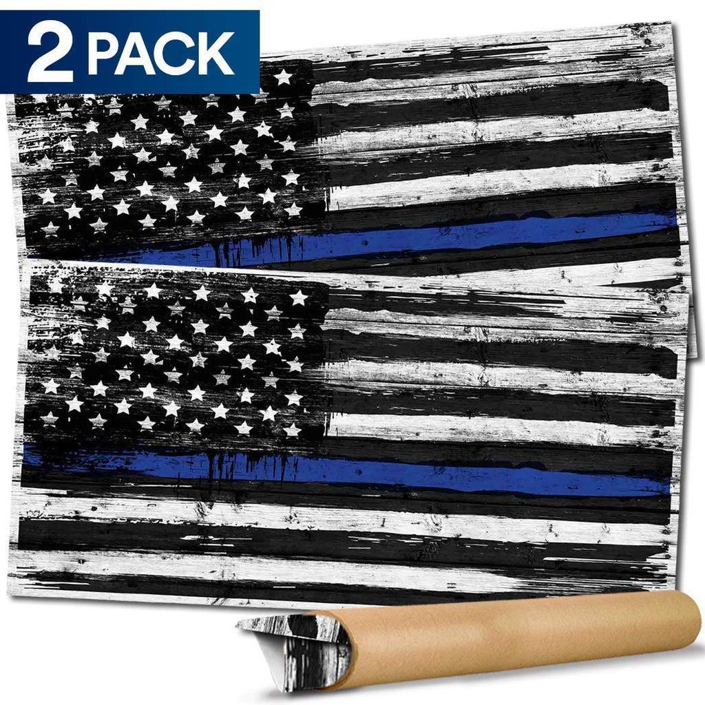 [AUSTRALIA] - Pixelverse Design Cornhole Board Skin Wrap Decal - Vinyl Tournament Corn Hole Bean Bag Toss Sticker - Weather Resistant USA Flag Board Game - for Children Adults Colleges Festivals & Bars - 24.5x48.5 Distressed Thin Blue Line 