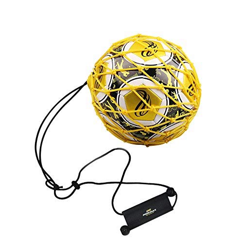 PodiuMax Handle Solo Soccer Kick Trainer with New Ball Locked Net Design, Soccer Ball Bungee Elastic Training Juggling Net (Fits Ball Size 3, 4, 5) Normal Pattern - BeesActive Australia