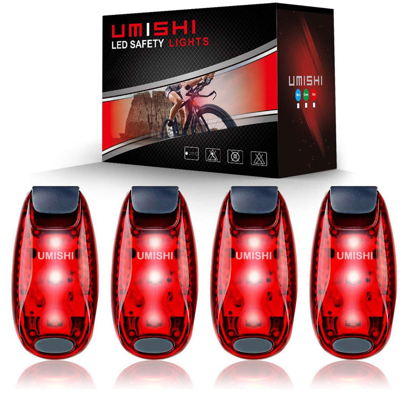 [AUSTRALIA] - UMISHI LED Safety Light (4 Pack) - Clip On Running Lights for Runner, Kids, Joggers, Bike, Dogs, Walking The Best Accessories for Your Reflective Gear, Nighttime, Bicycle Cycling 