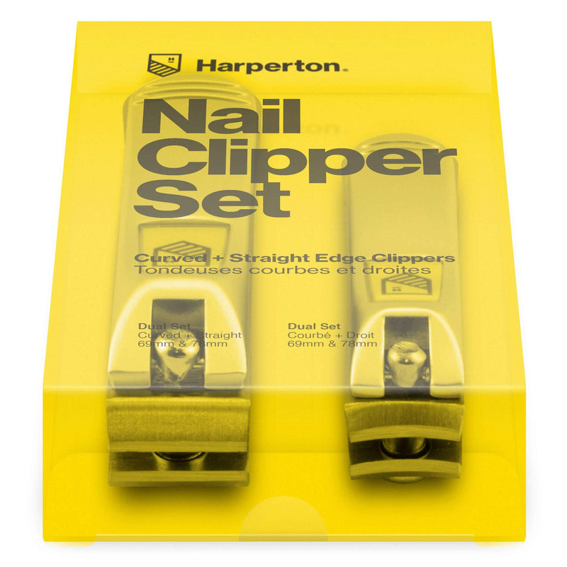 Harperton Nail Clipper Set - Fingernail and Toenail Clipper (Curved + Straight Jaw) - BeesActive Australia