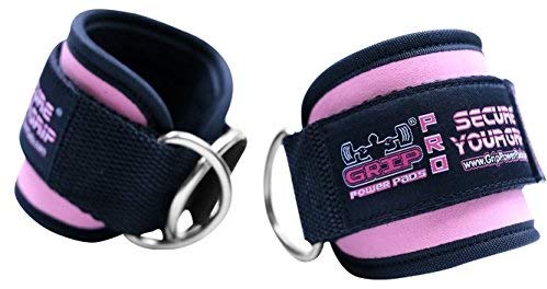 Ankle Straps for Cable Machines Double D-Ring Gym Adjustable Neoprene Premium Cuffs to Enhance Legs Abs & Glutes Kickbacks Workouts Leg Curls Extensions Booty Hip Abductors Exercise for Men & Women Pink Single - BeesActive Australia