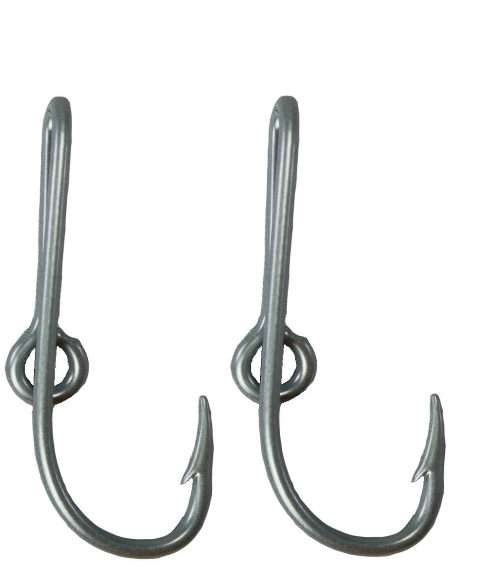 [AUSTRALIA] - Custom Colored Eagle Claw Silver Hat Fish Hooks for Cap (Set of Two Hat Hook pins) Two Silver Hat Hook Clip 