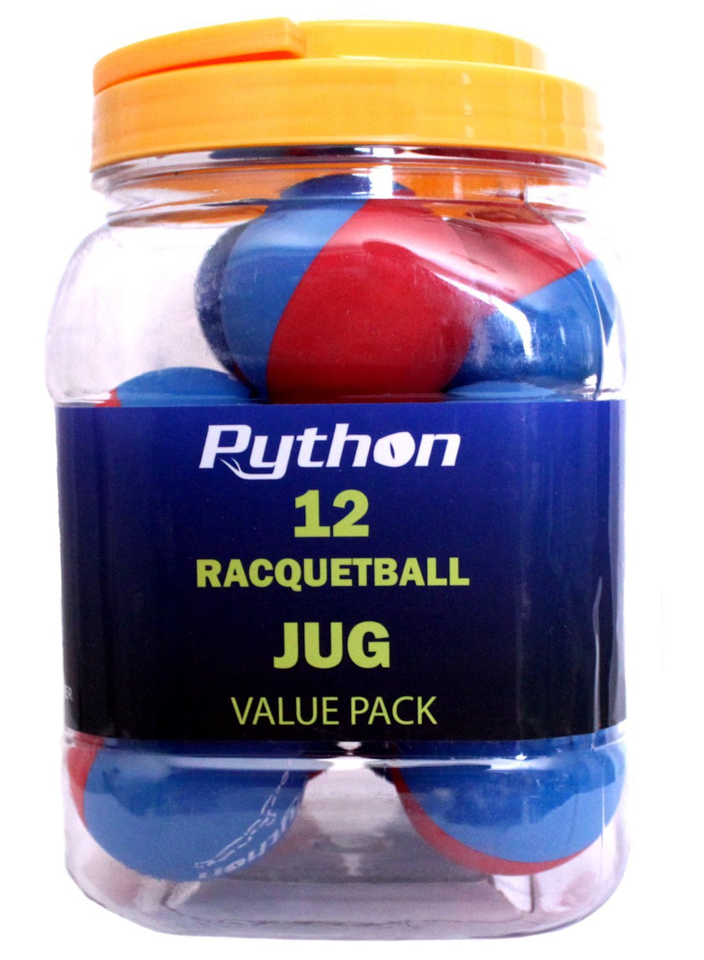 [AUSTRALIA] - Python RG Multi Colored Racquetballs (Value Pack - 12 Ball Jug/Endorsed by Racquetball Legend Ruben Gonzalez!) Red/Blue 