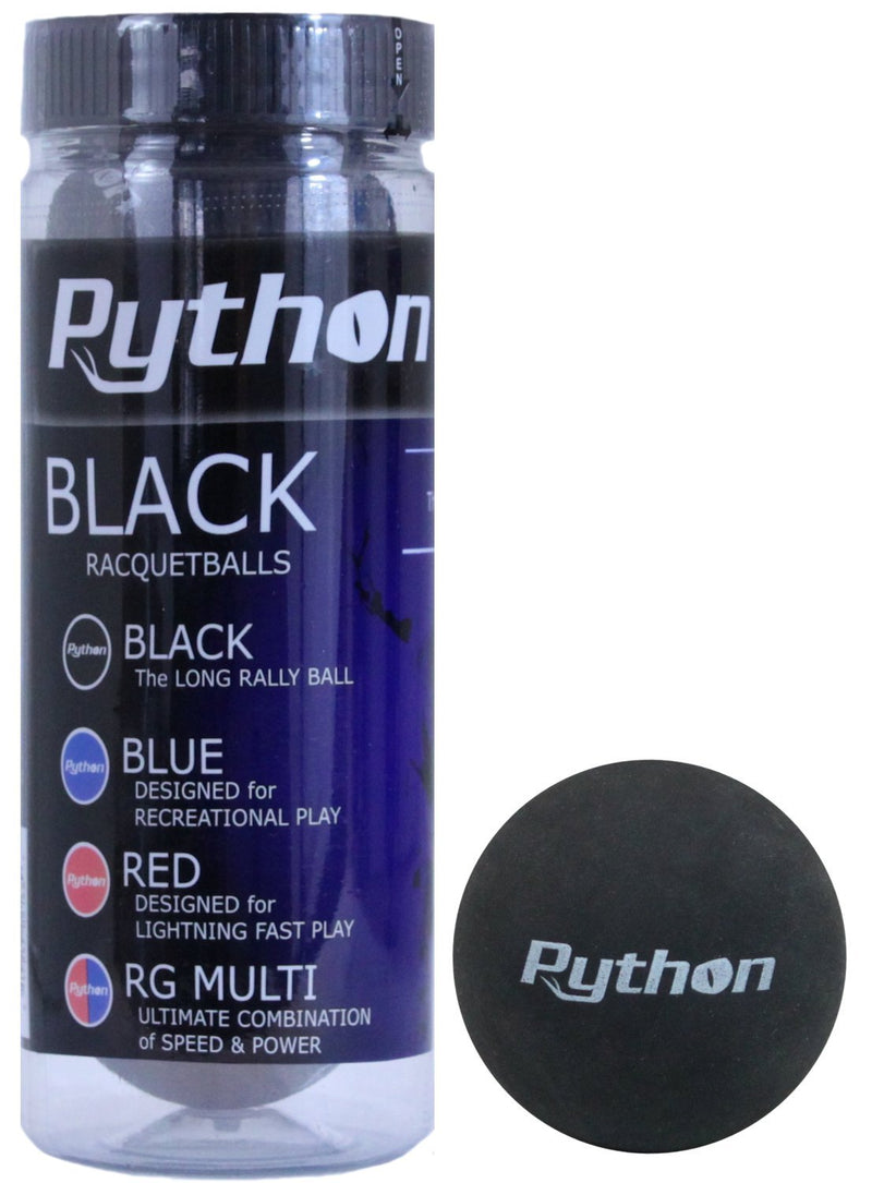 [AUSTRALIA] - Python 3 Ball Can Black Racquetballs (Long Rally Ball!) 1 