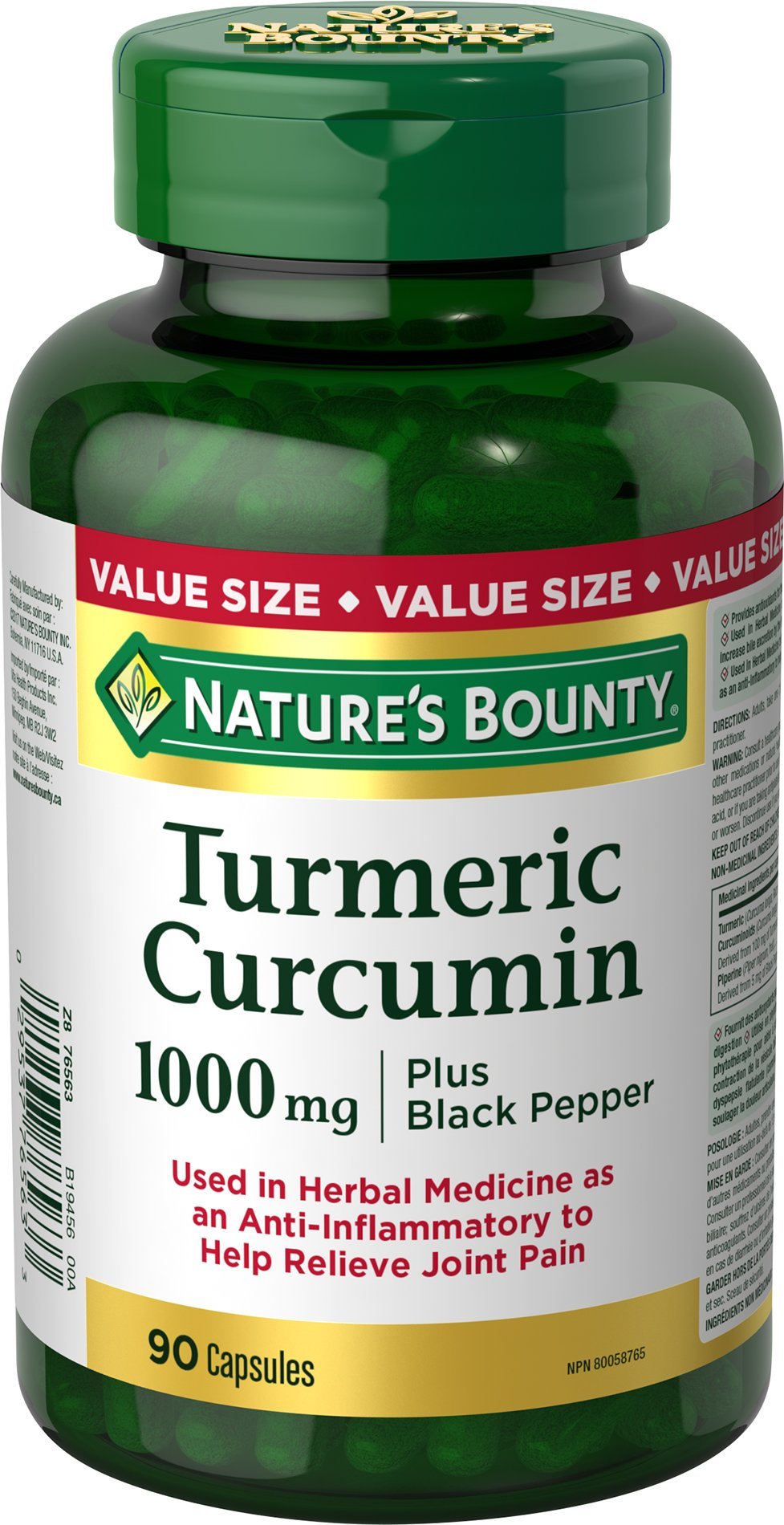 Nature's Bounty Turmeric Curcumin 1000mg Plus Black Pepper, 90 Capsules - BeesActive Australia