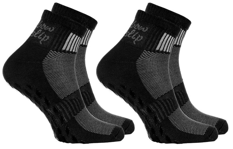 Rainbow Socks Women Men Cotton Non Slip Grip ABS Sport Socks 36-38 2 X Black - BeesActive Australia