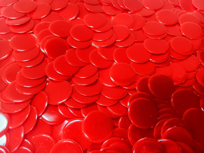 [AUSTRALIA] - Plastic Bingo Chips 150 Count | Solid Red Counting Chips | 3/4 Inch 0.75 Inch 