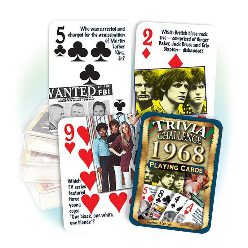 Flickback Media 1968 Trivia Playing Cards, Birthday Gift - BeesActive Australia