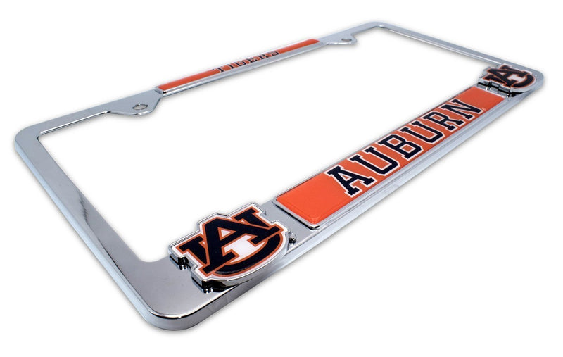 Premium NCAA Mascot License Plate Frame w/Dual 3D Logos (Auburn) Auburn - BeesActive Australia